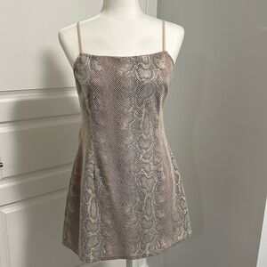 Urban Outfitters | Snakeskin open back mini dress